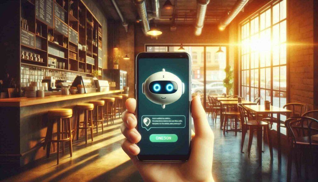 AI-powered chatbot engaging with a customer to improve marketing efforts.