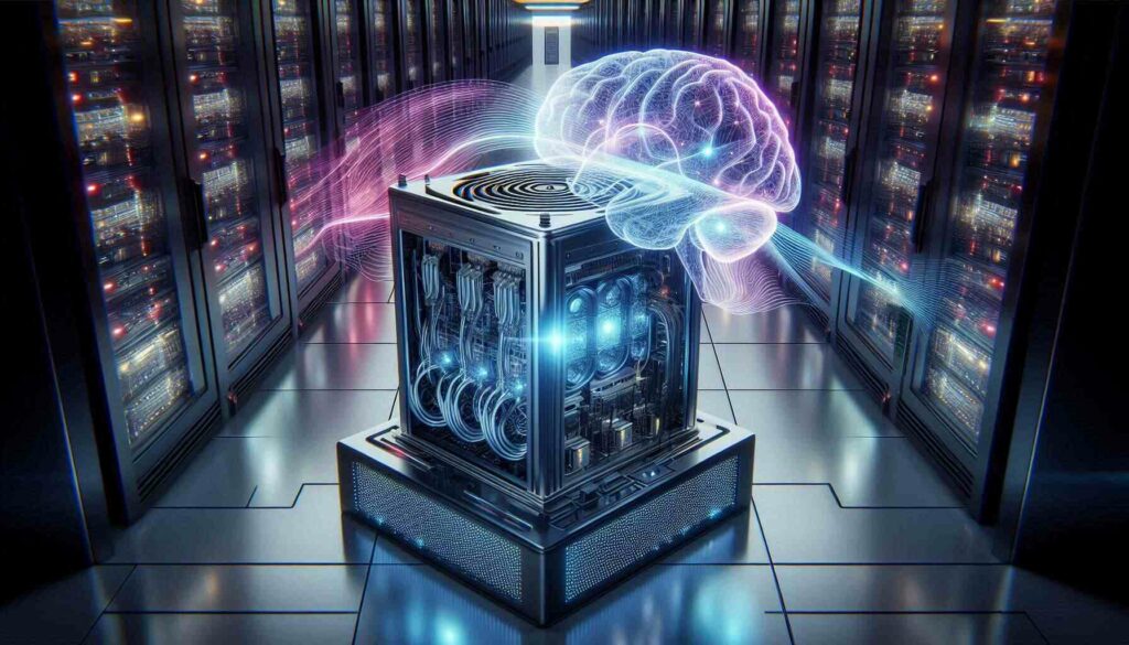 Quantum computing hardware used for AI-powered applications in data centers.