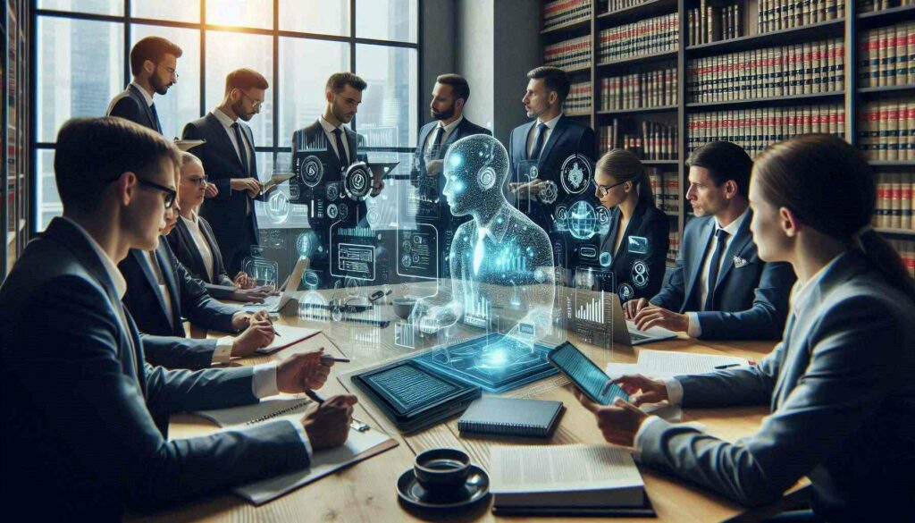 AI legal expert team collaborating on AI-powered legal software for smarter decision-making and case management.