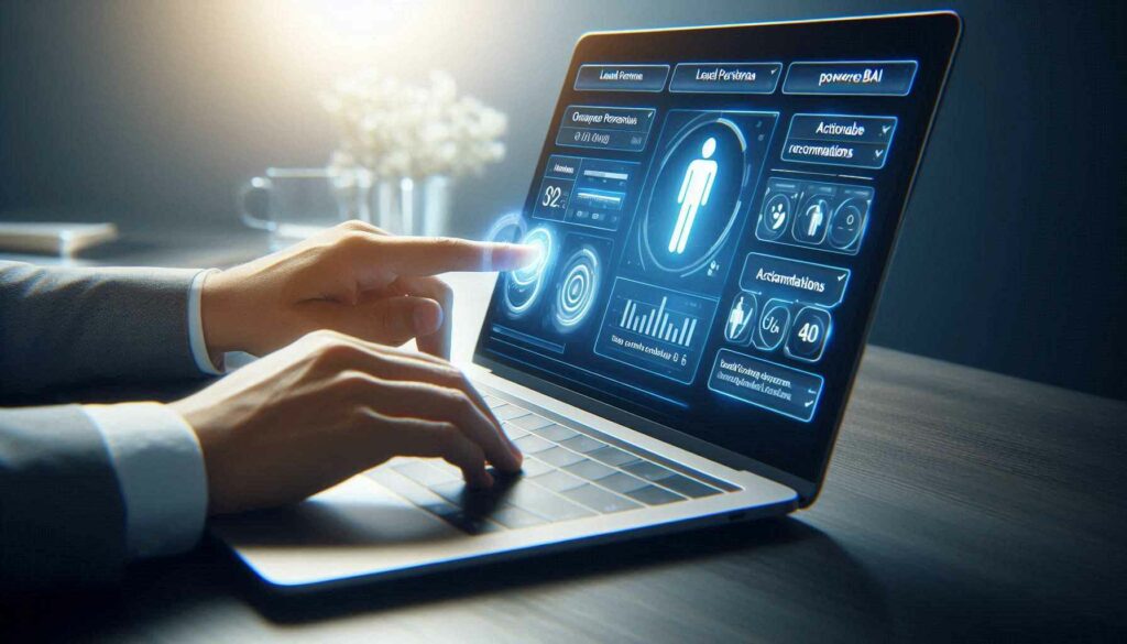 A close-up of a tablet displaying lead scoring insights generated through AI tools, highlighting the impact of AI-driven sales strategies.