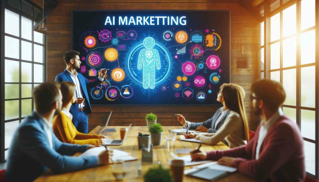 Marketing workshop where professionals learn AI-driven strategies to excel and become AI marketing experts in the digital age.