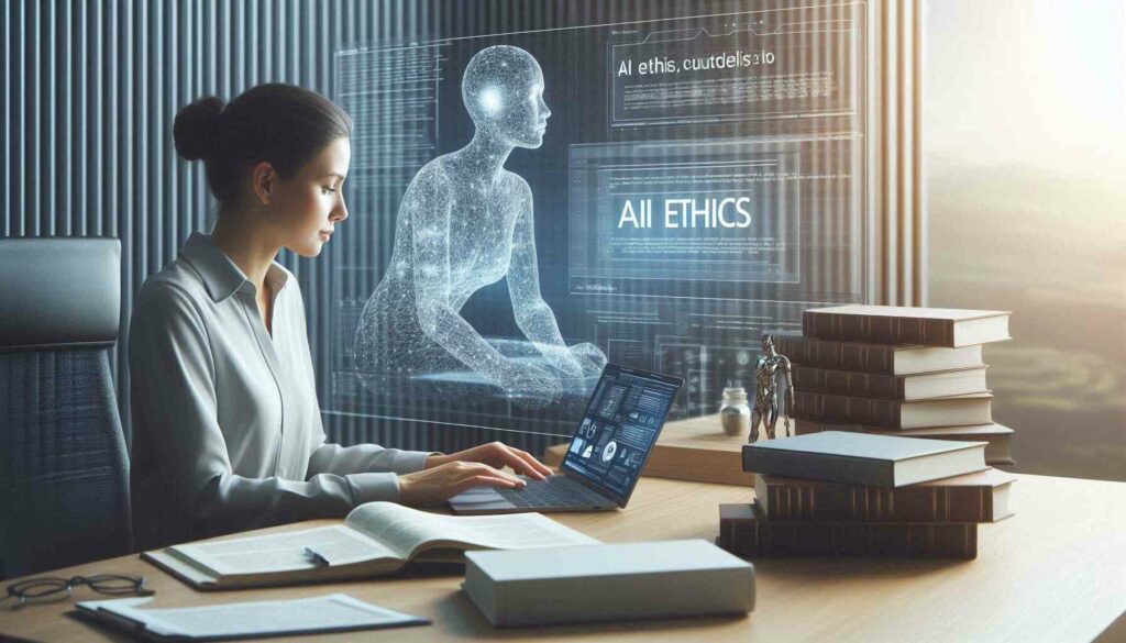 AI-driven legal research: Legal professional using AI technology to conduct efficient and accurate legal research.